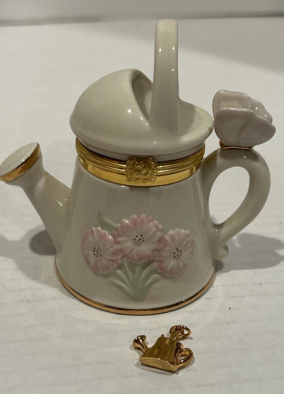 Lenox Treasures Sunshine & Sprinkles Watering Can Trinket Box with Pendant
